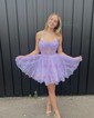 Corset Black Skater Tulle Ruffle Homecoming Dresses
