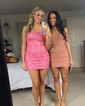 Modest Sky Blue Bodycon Lace Appliques Homecoming Dresses
