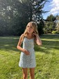 Modest Sky Blue Bodycon Lace Appliques Homecoming Dresses