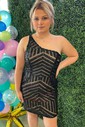 Sparkly Bodycon Sequin One Shoulder Homecoming Dresses