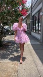 Elegant Skater Tulle V-neck Ruffle Homecoming Dresses