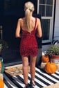 Sparkly Black Bodycon Sequin One Shoulder Homecoming Dresses