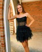 Corset Black Skater Glitter Tiered Homecoming Dresses