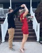 Sparkly Black Bodycon Sequin Feathers Homecoming Dresses