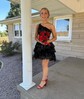 Corset Burgundy Off-The-Shoulder Tiered Homecoming Dresses