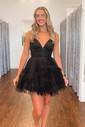 Puffy Skater Tulle Tiered Ruffle Homecoming Dresses