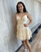 Puffy Skater Tulle Tiered Ruffle Homecoming Dresses