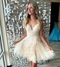 Puffy Skater Tulle Tiered Ruffle Homecoming Dresses