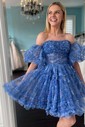 Corset Skater Tulle Ruffle Straight Homecoming Dresses
