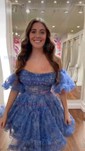 Corset Skater Tulle Ruffle Straight Homecoming Dresses