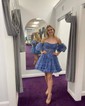 Corset Skater Tulle Ruffle Straight Homecoming Dresses
