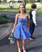 Corset Skater Tulle Ruffle Straight Homecoming Dresses