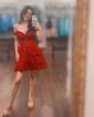 Corset Burgundy Off-The-Shoulder Tiered Homecoming Dresses
