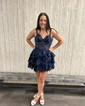 Corset Burgundy Off-The-Shoulder Tiered Homecoming Dresses