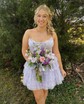 Corset Skater Glitter Tiered Homecoming Dresses