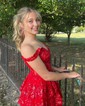 Corset Burgundy Off-The-Shoulder Tiered Homecoming Dresses