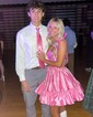 Pink Skater Taffeta Sweetheart Ruffle Homecoming Dresses