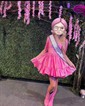 Pink Skater Taffeta Sweetheart Ruffle Homecoming Dresses