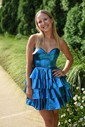 Corset Gold Skater Metallic Tiered Homecoming Dresses