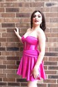 Corset Fuchsia Skater Satin Cut Out Sweetheart Homecoming Dresses