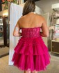 Corset Skater Glitter Tiered Homecoming Dresses