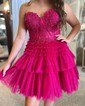 Corset Skater Glitter Tiered Homecoming Dresses