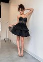 Corset Skater Glitter Tiered Homecoming Dresses