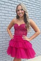 Corset Skater Glitter Tiered Homecoming Dresses