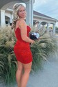 Corset Bodycon Sequin V-neck Homecoming Dresses