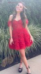 Corset Skater Tulle Feathers Ruffle Homecoming Dresses