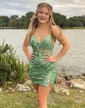 Corset Bodycon Sequin Appliques Homecoming Dresses