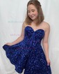 Corset Skater Sequin Sweetheart Homecoming Dresses