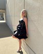 Corset Daffodil Skater Satin V-neck Homecoming Dresses