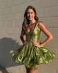 Corset Hunter Skater Organza Ruffle Homecoming Dresses