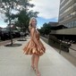 Corset Hunter Skater Organza Ruffle Homecoming Dresses