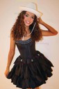 Corset Skater Taffeta Ruffle Bow Homecoming Dresses