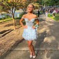Corset Burgundy Off-The-Shoulder Tiered Homecoming Dresses