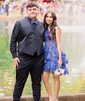 Corset Dark Navy Skater One Shoulder Tiered Homecoming Dresses