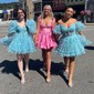 Corset Skater Tulle Ruffle Homecoming Dresses