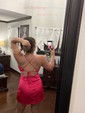 Unique Orange Fitted Satin Cowl Neck Homecoming Dresses