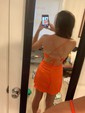 Unique Orange Fitted Satin Cowl Neck Homecoming Dresses