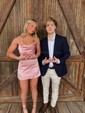 Unique Orange Fitted Satin Cowl Neck Homecoming Dresses