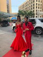 Red Mermaid Stretch Crepe Strapless Prom Dresses