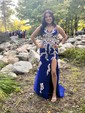 Sheath/Column V-neck Tulle Prom Dresses With Appliques