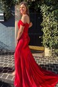 Mermaid Off-the-shoulder Satin Corset Prom Dresses With Appliques