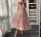 Ball Gown Sweetheart Tulle Tea-length Prom Dresses