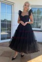 Ball Gown Sweetheart Tulle Tea-length Prom Dresses
