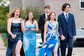 Sheath/Column V-neck Tulle Prom Dresses With Appliques