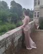 Sheath/Column Sweetheart Satin Corset Prom Dresses With Ruched
