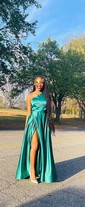 Ball Gown One Shoulder Satin Prom Dresses With Ruched